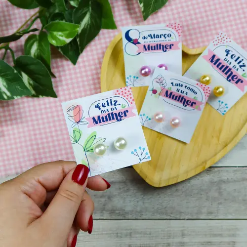 Arquivo de Corte Tags Brinco 02 Dia da Mulher - PDF/SVG/PNG
