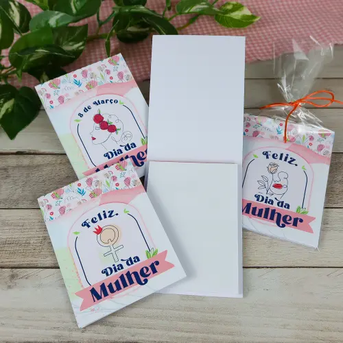 Arquivo de Corte Caixa para Bloquinho de Anotações Dia da Mulhe