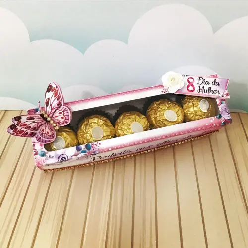 Arquivo de Corte Caixa 5 Doces Dia da Mulher - STUDIO/PDF