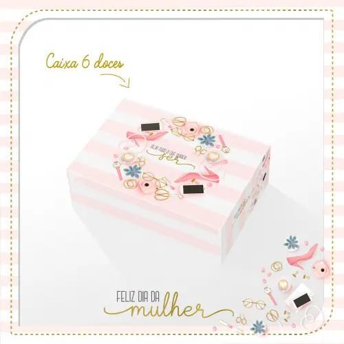 Arquivo de Corte Caixa 6 Doces 06 Dia da Mulher - STUDIO/PDF