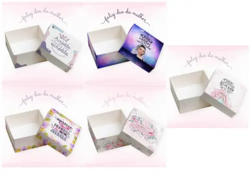 Arquivo de Corte Kit Caixa 4 Doces Dia da Mulher - STUDIO/PDF