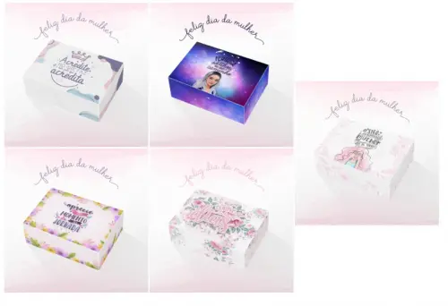 Arquivo de Corte Kit Caixa 6 Doces 02 Dia da Mulher - STUDIO/PDF