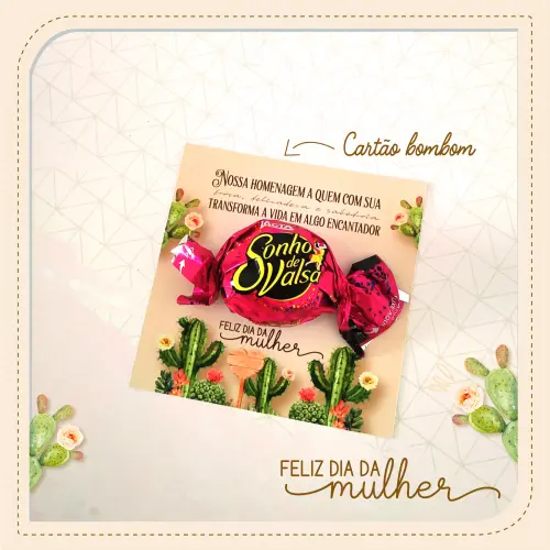 Arquivo de Corte Cartão Bombom 04 Dia da Mulher - STUDIO/PDF