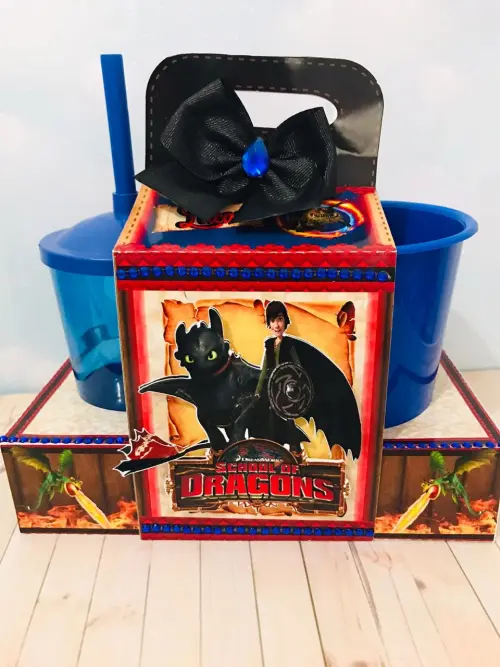 Arquivo de Corte Kit Cineminha Como Treinar o seu Dragão -Balde 1L Copo 300ml- Studio/PDF