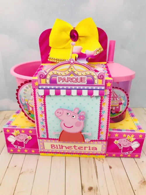 Arquivo de Corte Kit Cineminha Peppa Pig - Balde 1L Copo 300ml- Studio/PDF