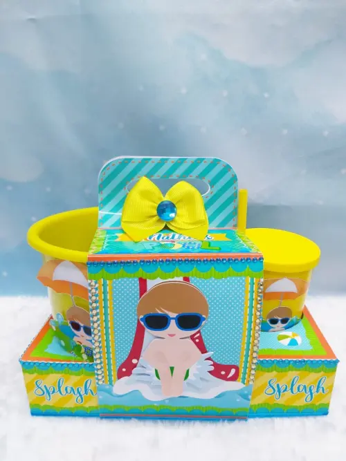 Arquivo de Corte Kit Cineminha Pool Party Menino -Balde 1L Copo 300ml- Studio/PDF