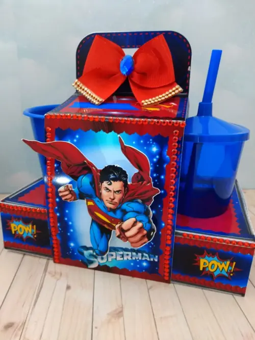 Arquivo de Corte Kit Cineminha Superman -Balde 1L Copo 300ml- Studio/PDF