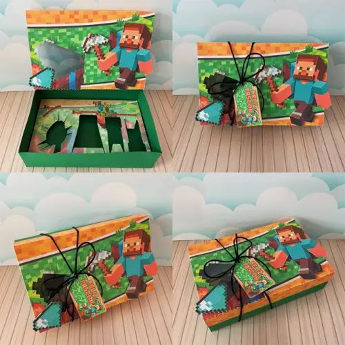 Arquivo de Corte Caixa Mini Confeiteiro Minecraft 12 - STUDIO/PDF