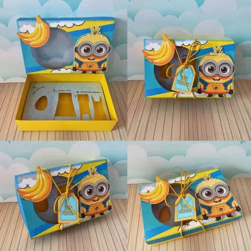 Arquivo de Corte Caixa Mini Confeiteiro Minions 02 - STUDIO/PDF