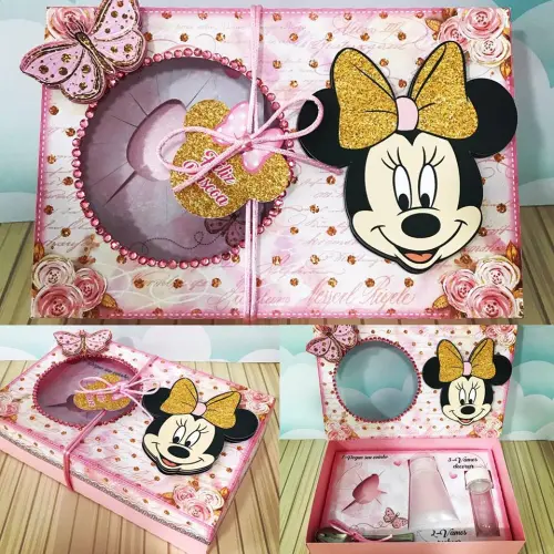 Arquivo de Corte Caixa Mini Confeiteiro Minnie 01 Rosa - STUDIO/PDF