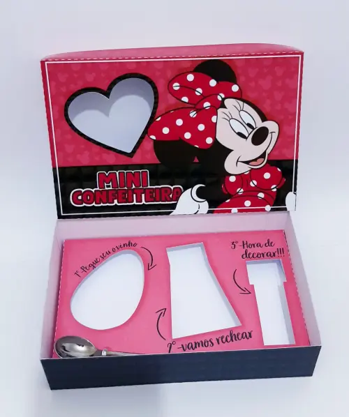 Arquivo de Corte Caixa Mini Confeiteiro Minnie 10 - STUDIO/PDF