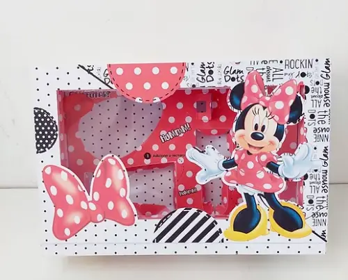 Arquivo de Corte Caixa Mini Confeiteiro Minnie 12 Rosa - STUDIO/PDF