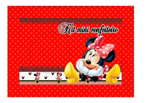 Arquivo de Corte Caixa Mini Confeiteiro Minnie 14 Vermelha - STUDIO/PDF