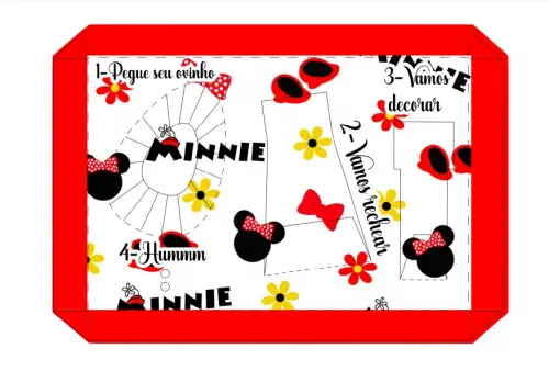 Arquivo de Corte Caixa Mini Confeiteiro Minnie 14 Vermelha - STUD