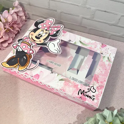 Arquivo de Corte Caixa Mini Confeiteiro Minnie 33 ROSA - STUDIO/PDF/PNG