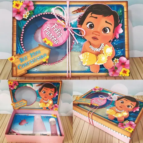 Arquivo de Corte Caixa Mini Confeiteiro Moana 01 - STUDIO/PDF