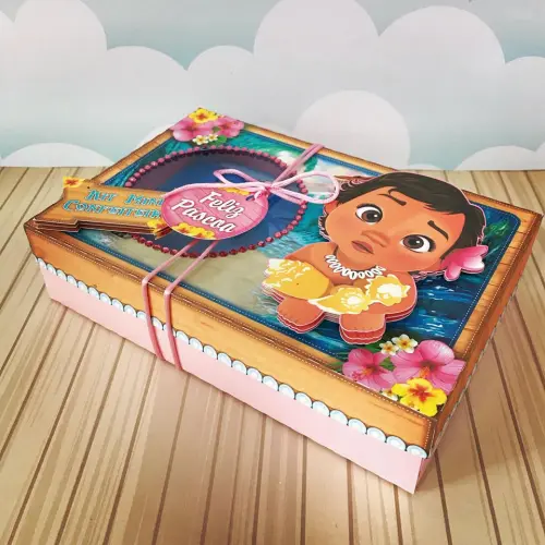 Arquivo de Corte Caixa Mini Confeiteiro Moana 01 - STUDIO/PDF