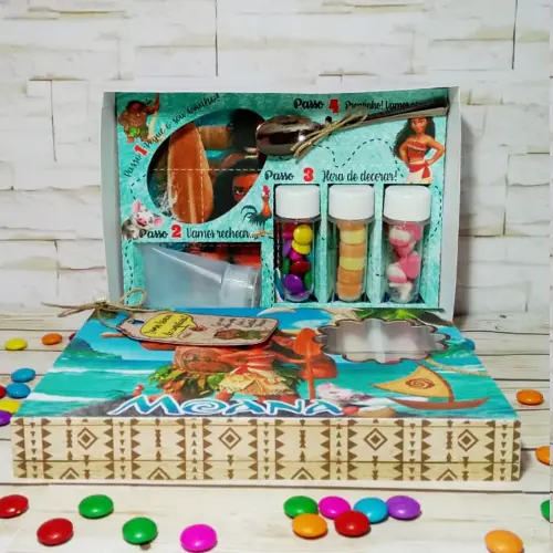 Arquivo de Corte Caixa Mini Confeiteiro Moana 05 - STUDIO/PDF