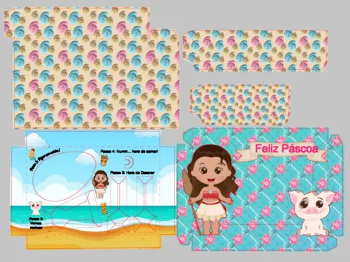 Arquivo de Corte Caixa Mini Confeiteiro Moana 09 - STUDIO/PDF