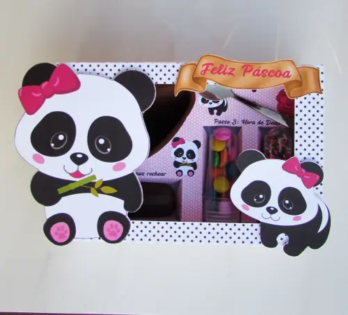 Arquivo de Corte Caixa Mini Confeiteiro Panda 01 - STUDIO/PDF