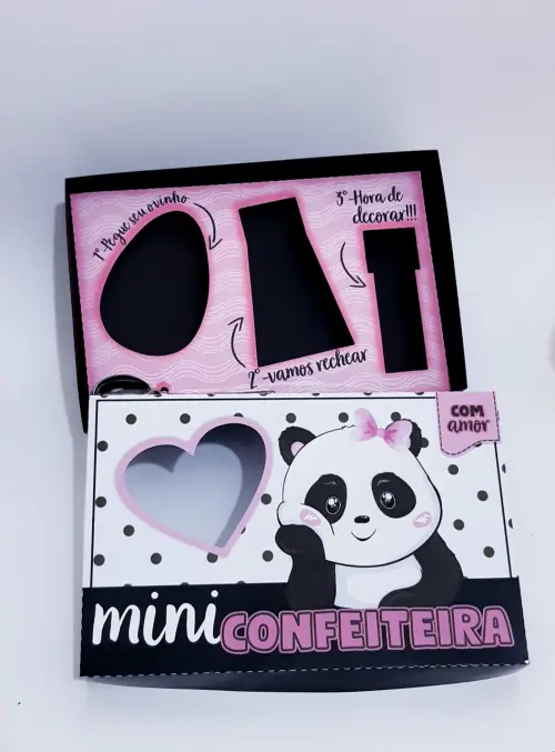 Arquivo de Corte Caixa Mini Confeiteiro Panda 02 - STUDIO/PDF