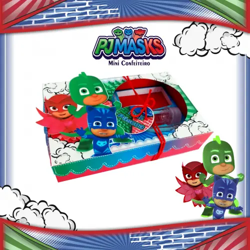 Arquivo de Corte Caixa Mini Confeiteiro PJ Masks 09 - Studio/PDF