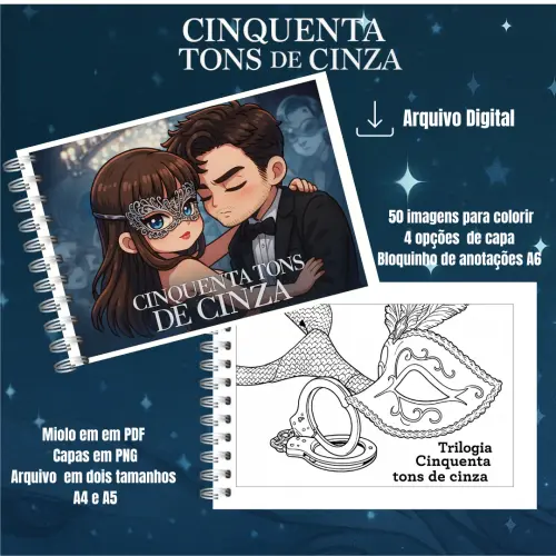 Arquivo Digital Livro de Colorir 50 Tons de Cinza PDF