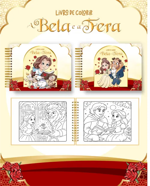 Arquivo Digital Livro de Colorir A Bela e a Fera PDF