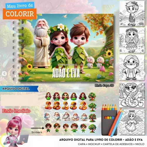 Arquivo Digital Livro de Colorir Bíblico - Adão e Eva PDF