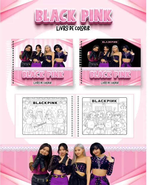 Arquivo Digital Livro de Colorir Black Pink PDF