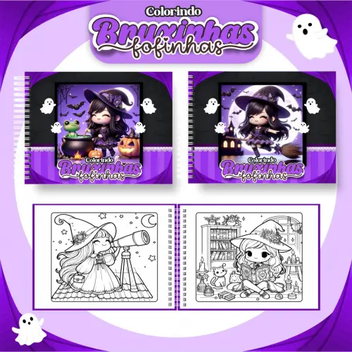 Arquivo Digital Livro de Colorir Bruxinhas PDF