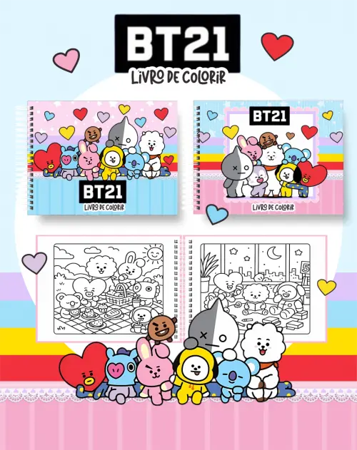 Arquivo Digital Livro de Colorir BT21 PDF