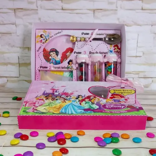 Arquivo de Corte Caixa Mini Confeiteiro Princesas 03 - Studio/PDF