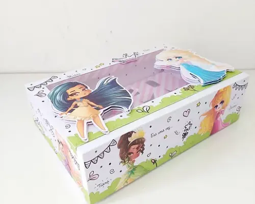 Arquivo de Corte Caixa Mini Confeiteiro Princesas 04 - Studio/PDF
