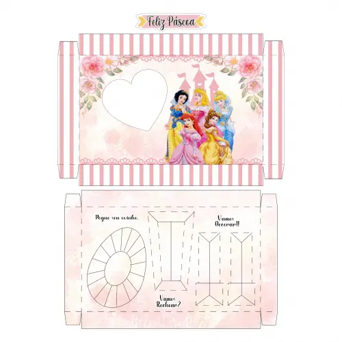 Arquivo de Corte Caixa Mini Confeiteiro Princesas 09 - Studio/PDF
