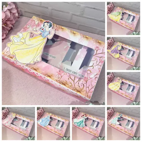 Arquivo de Corte Caixa Mini Confeiteiro Princesas 11 - Studio/PDF/PNG