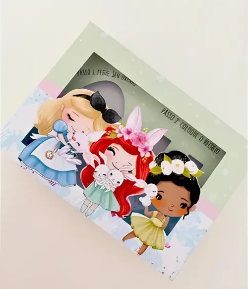 Arquivo de Corte Caixa Mini Confeiteiro Princesas 12 - Studio/PDF