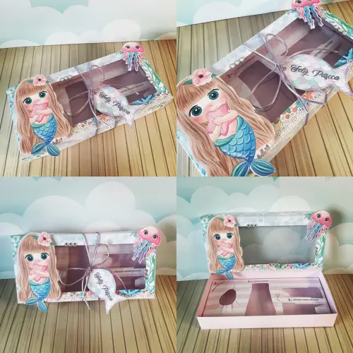 Arquivo de Corte Caixa Mini Confeiteiro Sereia 05 - STUDIO/PDF/PNG