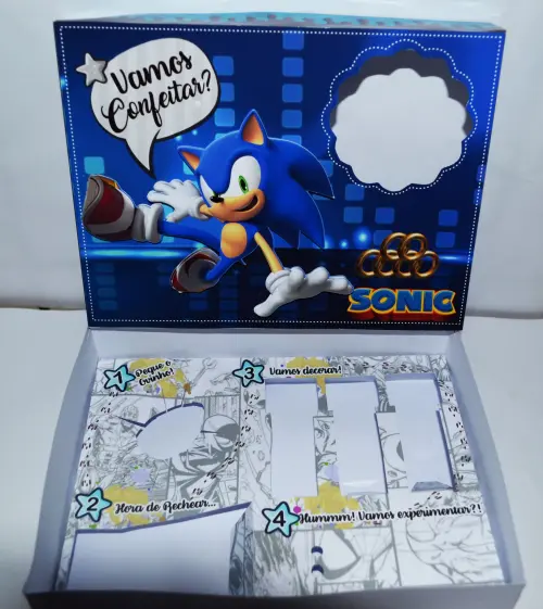 Arquivo de Corte Caixa Mini Confeiteiro SONIC 02 - Studio/PDF/PNG