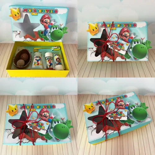 Arquivo de Corte Caixa Mini Confeiteiro Super Mário 03 - STUDIO/PDF/PNG