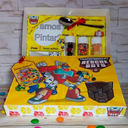 Arquivo de Corte Caixa Mini Confeiteiro Transformers 01 - Studio/PDF