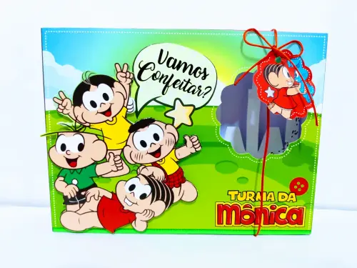 Arquivo de Corte Caixa Mini Confeiteiro Turma da Mônica 02 - STUDIO/PDF