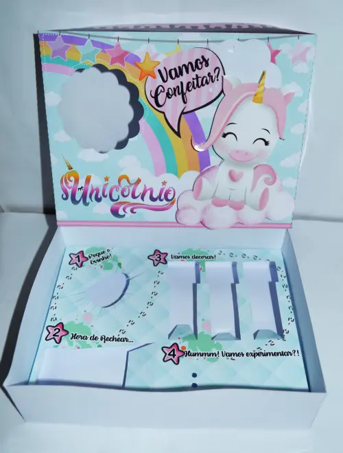 Arquivo de Corte Caixa Mini Confeiteiro Unicórnio 04 - STUDIO/PD