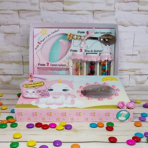 Arquivo de Corte Caixa Mini Confeiteiro Unicórnio 07 - STUDIO/PDF