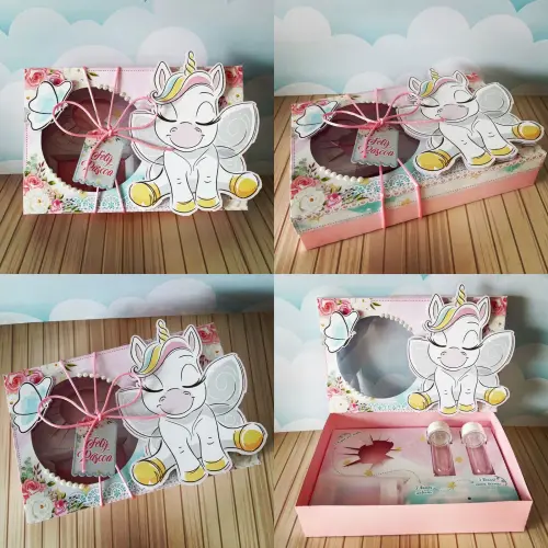 Arquivo de Corte Caixa Mini Confeiteiro Unicórnio 12 - STUDIO/PDF/PNG