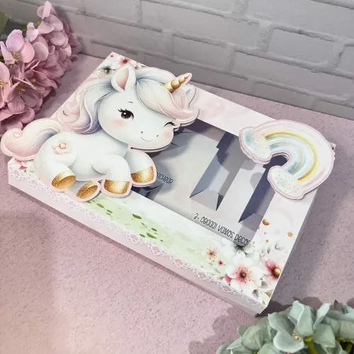 Arquivo de Corte Caixa Mini Confeiteiro Unicórnio 18 - STUDIO/PDF/PNG