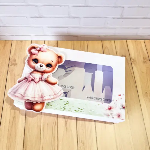 Arquivo de Corte Caixa Mini Confeiteiro Ursinha 01 - STUDIO/PDF/PNG