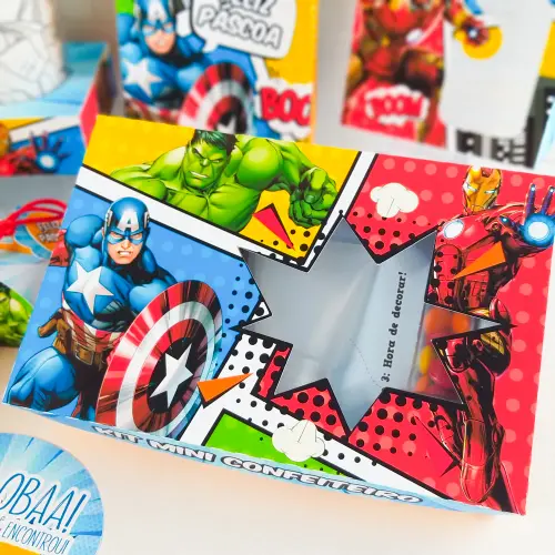 Arquivo de Corte Caixa Mini Confeiteiro Vingadores 07 - STUDIO/PDF