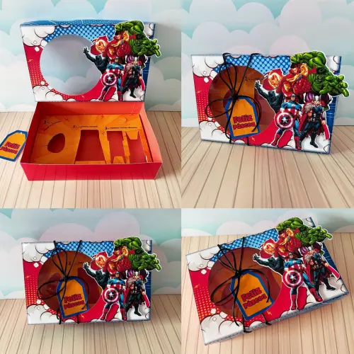 Arquivo de Corte Caixa Mini Confeiteiro Vingadores 09 - STUDIO/PDF/PNG