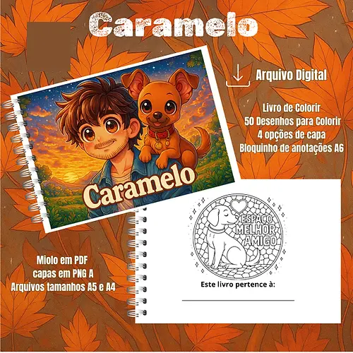 Arquivo Digital Livro de Colorir Cachorro Caramelo PDF